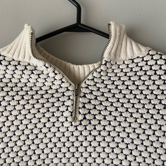 Vintage Navy & White Nubby Sweater - Picture 2 of 5